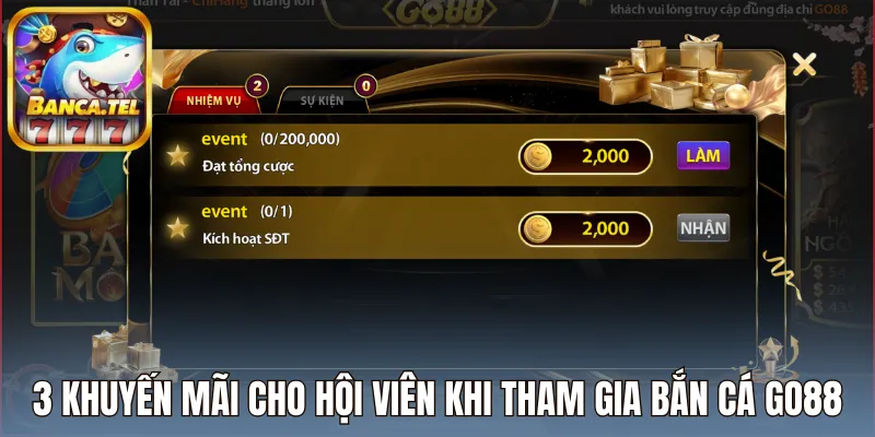 Điểm danh 3 khuyến mãi khi tham gia bắn cá Go88